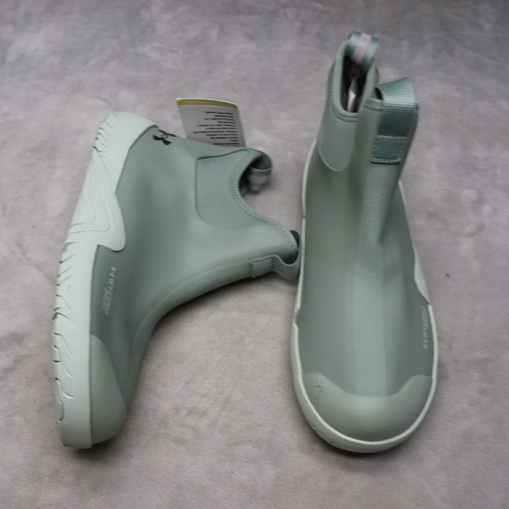 Under Armour Mens 9 Rain Boots Green Charged Shoreman Deck Rubber Waterproof NEW